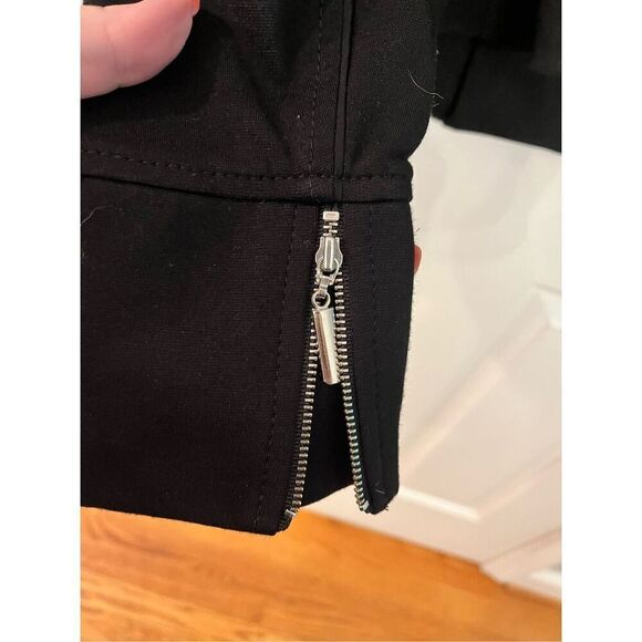 WHBM Black Jersey Knit Zipper Sleeve Military Jacket sz 4 EUC - Picture 6 of 8